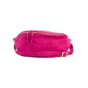 MARLON Fuschia Made In Italy Suede Large Belt Bag